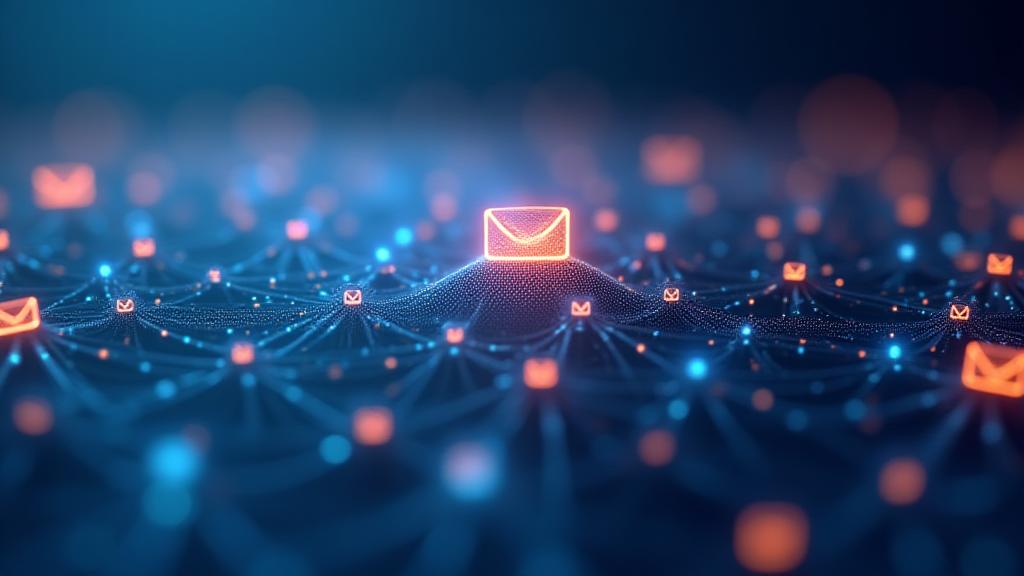 Abstract digital representation of email flow and data analytics